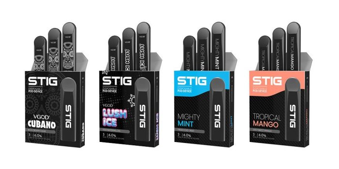 1000x1000 100% Original VGOD STIG Disposable Pod Kit Device 3Pcs Pack 270mAh Battery  1.2ml Cartridge Vape Pen Kit vs novo juul kit