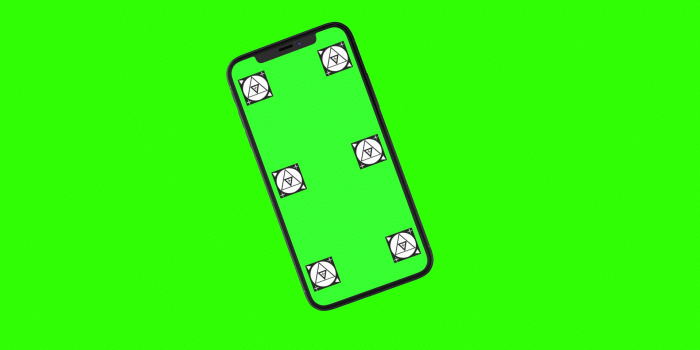 1920x1080 Chikago, USA - September 2018: Blank green screen isolated smart phone x  ten turns on green background specially designed for promote their new  mobile