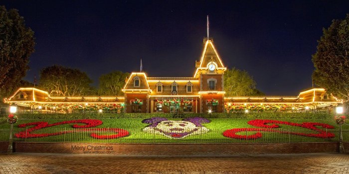 1280x800 Disneyland Christmas arrangement night Desktop Wal － Holiday