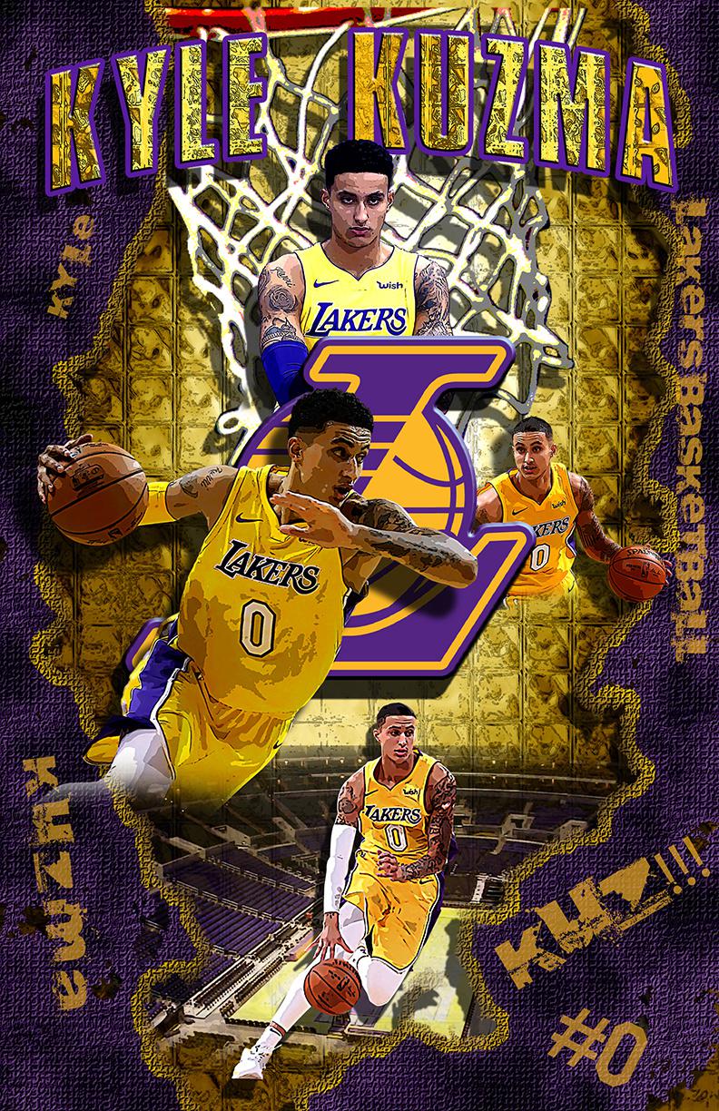 792x1224 So I made this custom Kyle Kuzma wallpaper : lakers