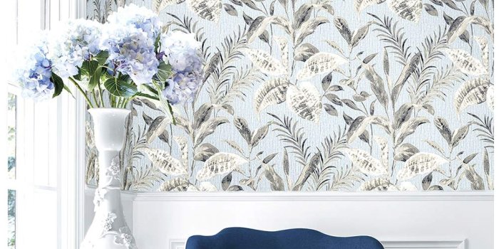 1001x1001 HaokHome 1301 Vintage Tropics Banana Leaf Wallpaper Palm White/Black