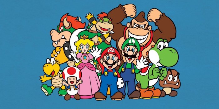 1366x768 Download wallpaper 1366x768 mario bros, luigi, yoshi, princess peach
