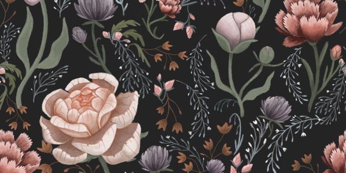 1000x1000 Anewall Rose Le Soir Dark Floral Removable Wallpaper