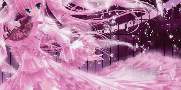 1440x900 Pink Anime Girl widescreen wallpaper