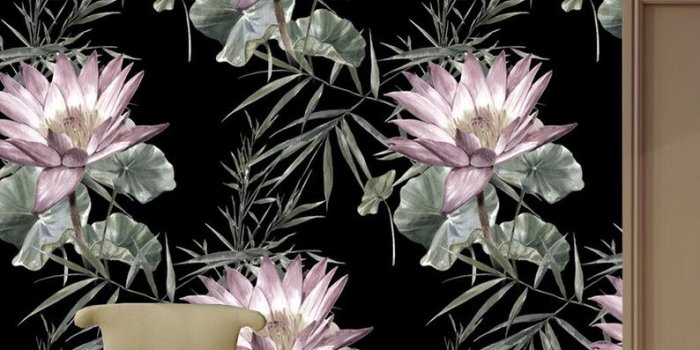 794x1084 Dark Floral Wallpaper, Watercolor painting of leaf and flowers, vintage  wallpaper, floral wallpaper, removable peel and stick wallpaper
