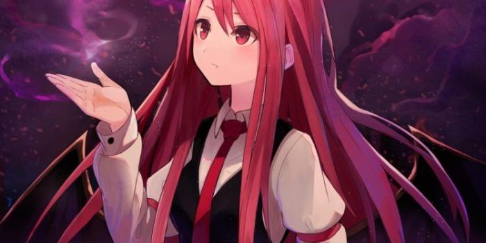 748x1186 long hair, Pink hair, Red eyes, Anime, Anime girls, Touhou, Koakuma