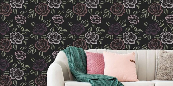 1000x1000 Roses Wall Stencil - Floral and Rose Stencils Instead of Floral Wallpaper