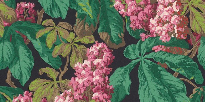 1000x1000 Diagonal Bold Dark Floral Cluster Black And Pink Wallpaper R4146
