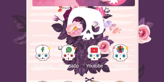 720x1280 Pink skull theme & cute rose skull wallpaper for Android - APK Download