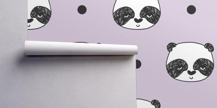 1024x1024 panda // purple panda face cute panda head kawaii illustrated panda