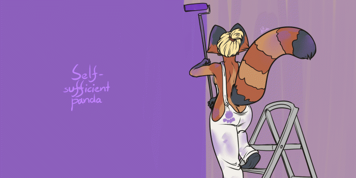 1920x1080 Purple panda paint by Feretta -- Fur Affinity [dot] net