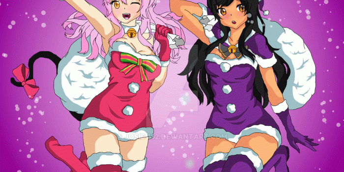 1024x768 Merry Christmas! Aphmau and Kawaii Chan by Josie-132