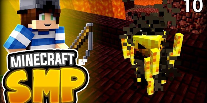 1920x1080 DEFEATING THE NETHER BLAZE BOSS! (Minecraft: 1.10 Vanilla SMP - Episode 10)