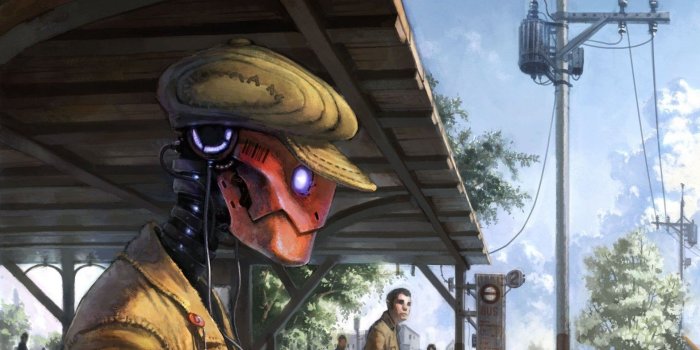 1920x1080 Humanoid Robot At The Bus Station : SciFiRealism