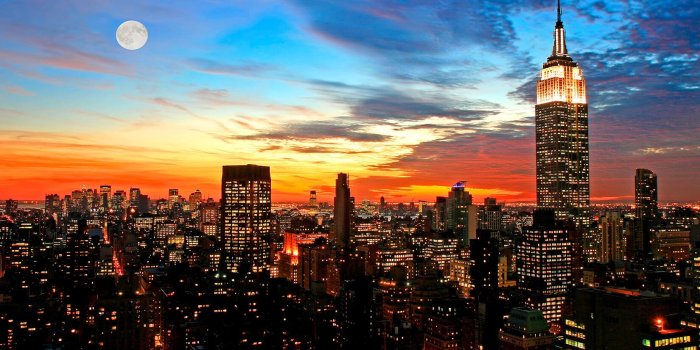 1650x1070 New York Sunset Wallpaper | Beautiful City Sunset | MuralsWallpaper