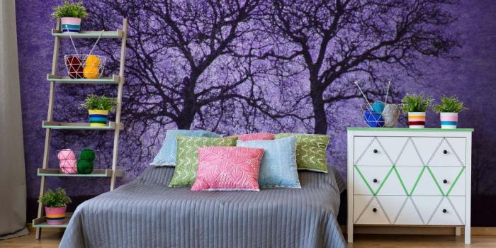 1000x1000 Easy to Install wallpaper Purple Sky & Trees