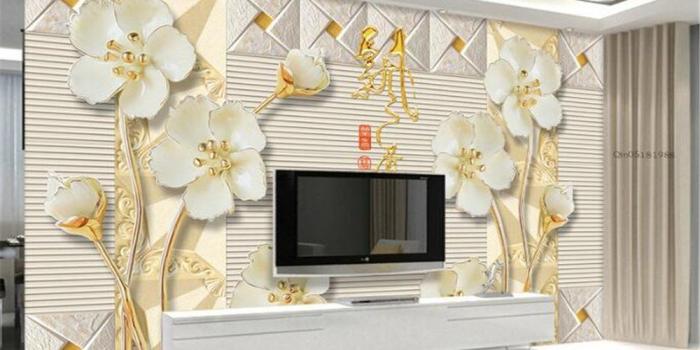 1000x800 Wapel 3D Wallpaper Large Relief Background Stereo Plum Blossom Walls