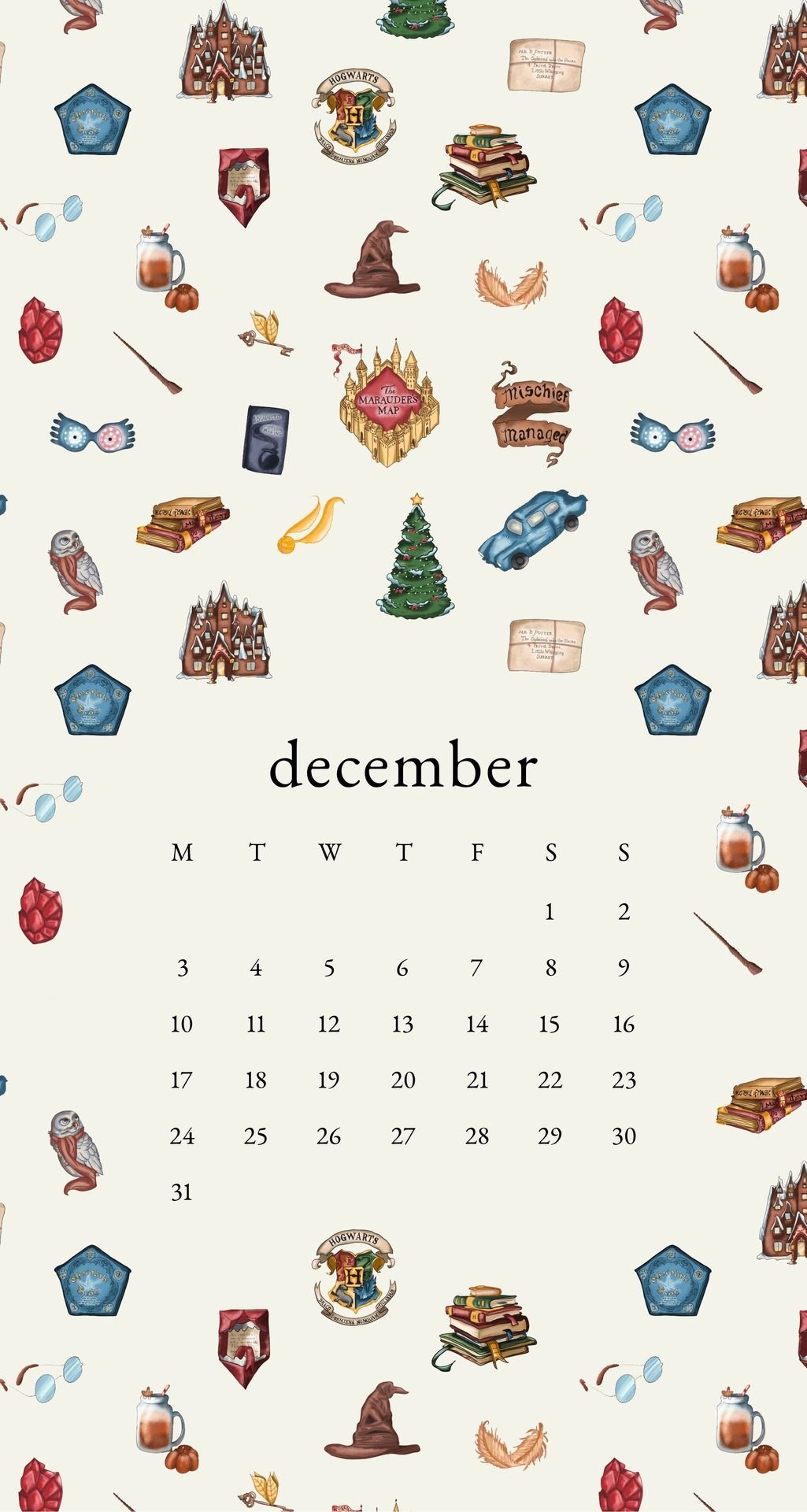 1025x1920 emma's studyblr — December Harry Potter Christmas Phone Wallpapers...