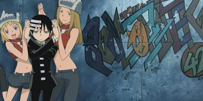 1332x850 Wallpaper graffiti, trio, Soul eater, characters, Soul Eater images
