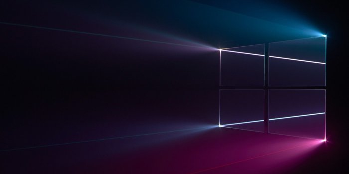 2048x2048 Wallpaper Windows 10, Windows logo, Blue, Pink, Dark, HD, Technology