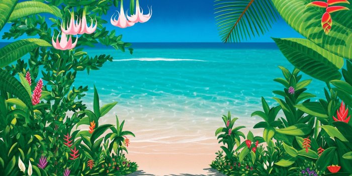 1920x1080 Flowers: Paradise Beach Tropical Trail Walk Lovers Hd New Flower