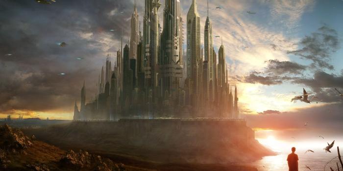 1600x1200 White floating castle HD wallpaper | Wallpaper Flare