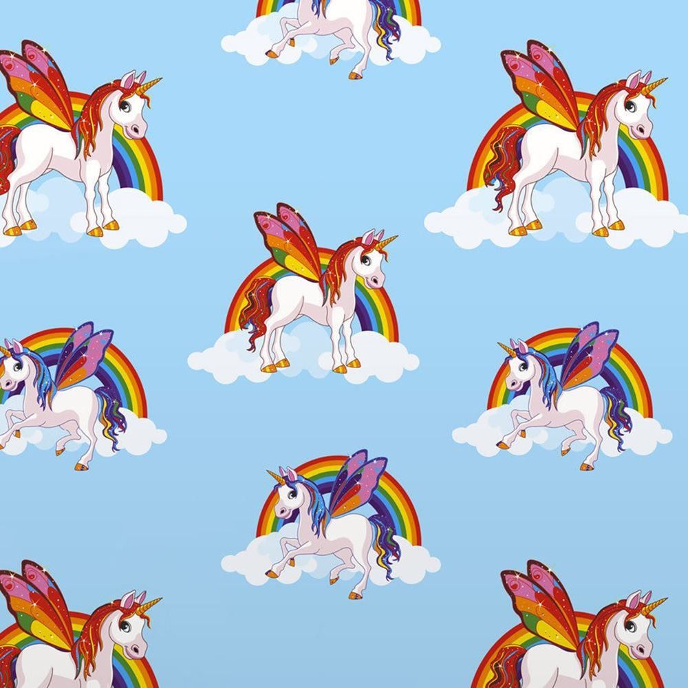 1000x1000 Rainbow Unicorn Wallpaper Girls Multicoloured Pony Bright Kids