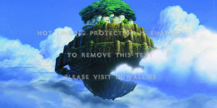 1360x768 floating island laputa castle in the sky