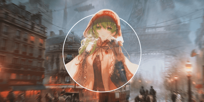 2880x1800 Download 2880x1800 Anime Girl, Steampunk City, Polyscape, Green Hair