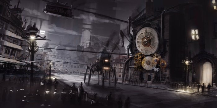 4000x2000 2945902 artwork steampunk city wallpaper and background | Abstract