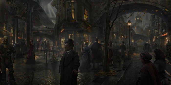 1332x850 Wallpaper City, Art, landscape, Urban, street, Old, London, Paint