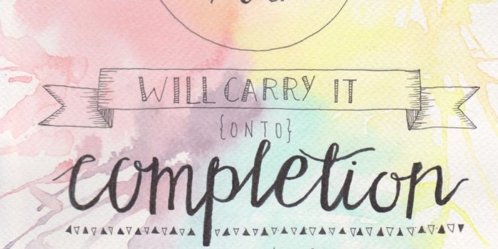 1000x1468 He Who Began a Good Work in You Postcard // Philippians 1:6 via