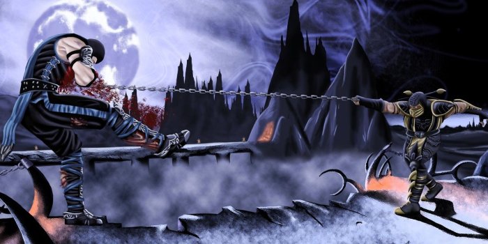 1332x850 Wallpaper scorpion, mortal kombat, sub - zero, epic battle images