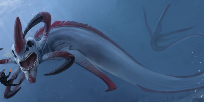 3550x1420 5086400 Underwater, Creature, Sea Monster, Subnautica wallpaper and