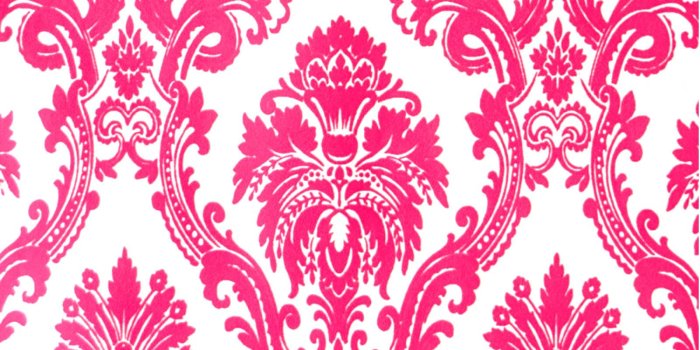 1600x1600 Exclusive Casablanca Velvet Flock Pink/Cream Damask Wallpaper (11005)