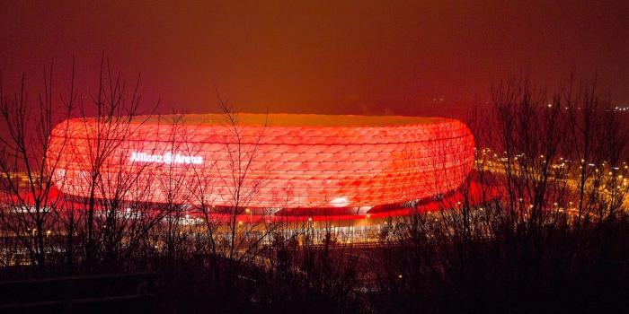 1332x850 Wallpaper landscape, night, lights, Germany, Munich, stadium