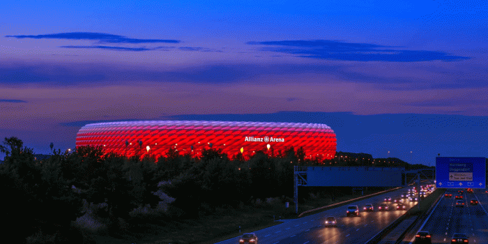 1920x1080 Famous football stadium Allianz Arena in Munich, Bavaria, Germany, Europe  Stock Video Footage - Storyblocks Video