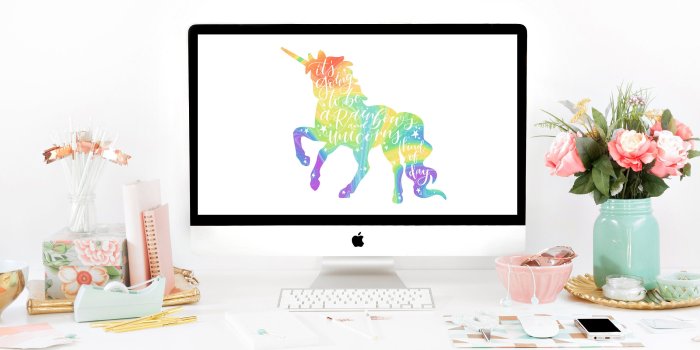 3000x1971 Desktop Wallpaper - Background - Computer Background - Laptop Background -  Unicorn- Inspirational Quote - Computer Wallpaper - Rainbow