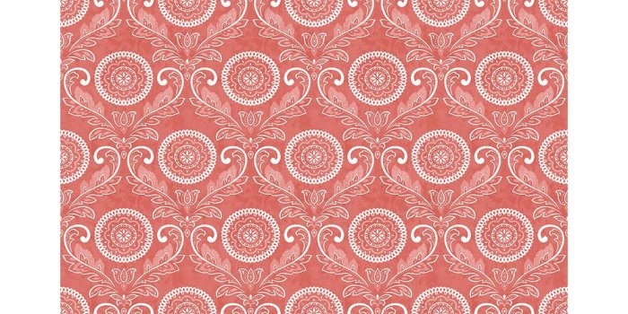 1000x1000 Jubilee Red Medallion Damask Wallpaper Sample