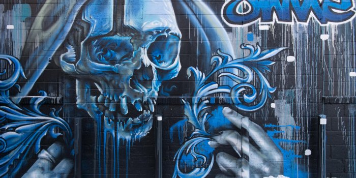 4896x3264 wallpaper skull, graffiti, street art, wall HD : Widescreen : High