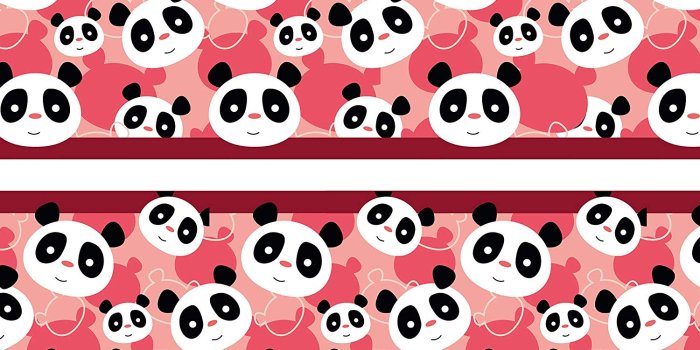 1500x1200 Adhesive Border Pink Panda Counted Cross Stitch, Set of 4 520X15 CM