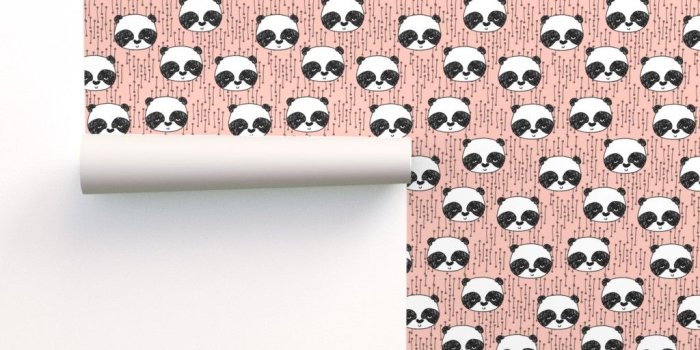 1024x1024 panda head // pink panda head on Isobar by andrea_lauren | Roostery