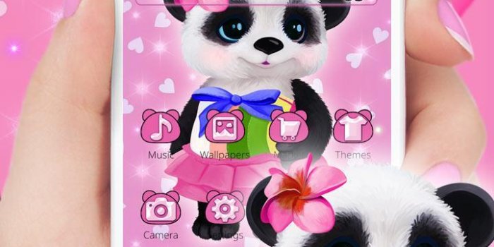 720x1280 Cute Pink Panda Theme for Android - APK Download