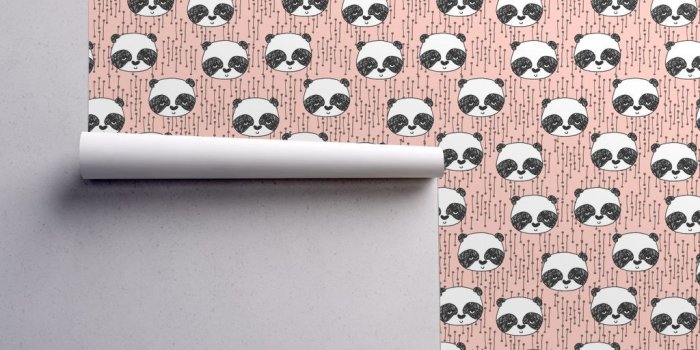 1024x1024 panda head // pink panda head cute panda design by andrea lauren