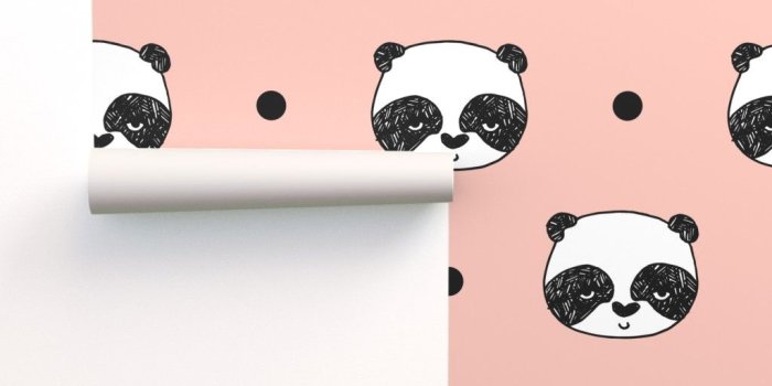 1024x1024 panda // pink baby nursery panda on Isobar by andrea_lauren