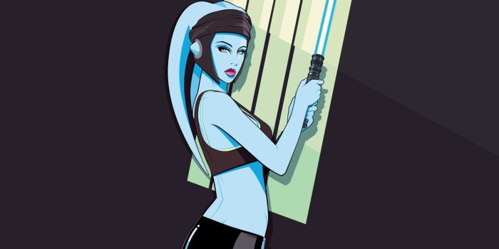 1332x850 Wallpaper Minimalism, Figure, Star Wars, Sword, Art, Lightsaber