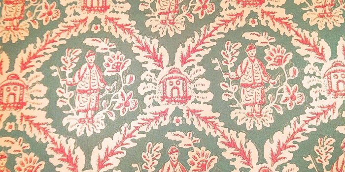1500x1500 Motif Vintage Wallpaper Oreintal Chinese Chinoiserie Red Green