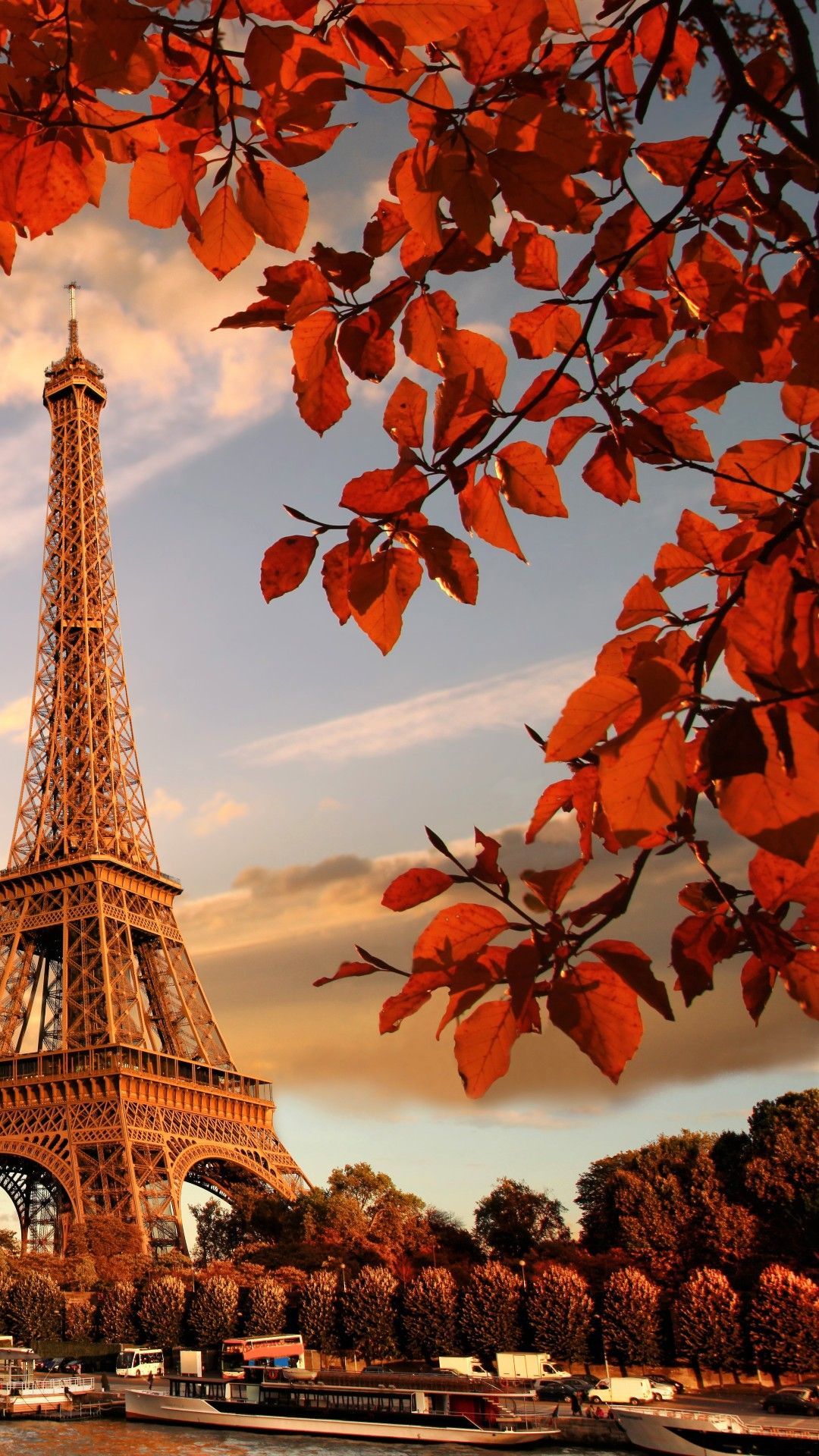 1080x1920 Eiffel tower in autumn france paris Apple iPhone 6 hd wallpapers