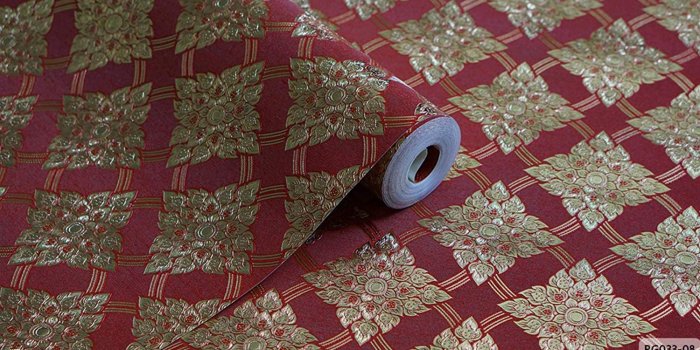 1500x807 Pranakorn Red Wallpaper Adhesive Linethai Heritage Wallpaper Murals