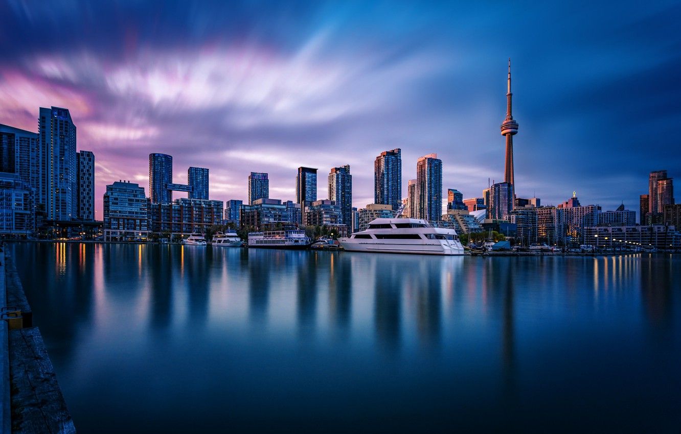 1332x850 Wallpaper building, yachts, Canada, Toronto, Canada, skyscrapers